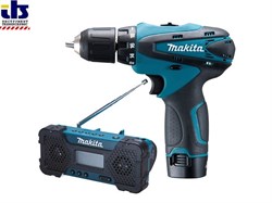 Аккум. дрель-шуруповерт MAKITA DF 330 D в сумке + радио MR 051 (10.8 В, 2 акк., 1.3 А/ч Li-Ion, 2 скор., 24 Нм, шурупы до 7 мм) (DK1200)