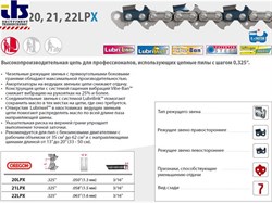 Цепь 50 см 20&quot; 0.325&quot; 1.5 мм 76 зв. 21LPX OREGON (затачиваются напильником 4.8 мм, для проф. интенсивного использования) (21LPX076E)