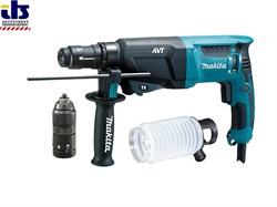 Перфоратор MAKITA HR 2611 FT (X5) в чем. + система пылеудаления (800 Вт, 2.9 Дж, 3 реж., патрон SDS-plus, быстросъемн., БЗП в комплекте, вес 3.2 кг) (HR2611FT(X5))