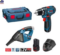 Дрель-шуруповерт аккумуляторная GSR 12V-15 + пылесос GAS 12V Professional BOSCH (0615990GE3)