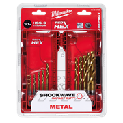 Набор сверл по металлу MILWAUKEE Shockwave HSS-G Tin Red Hex (10шт), MILWAUKEE